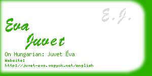 eva juvet business card