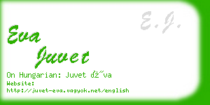 eva juvet business card